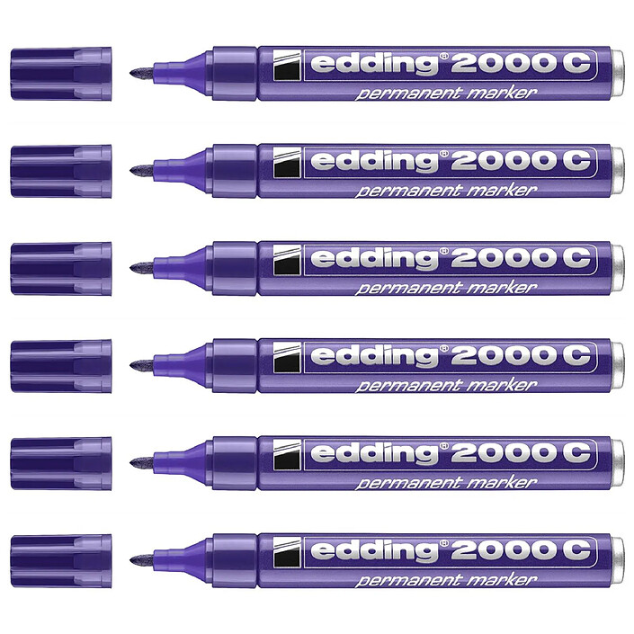 EDDING Marqueur Permanent 2000C Violet Pointe Ronde 1,5-3 mm x 6