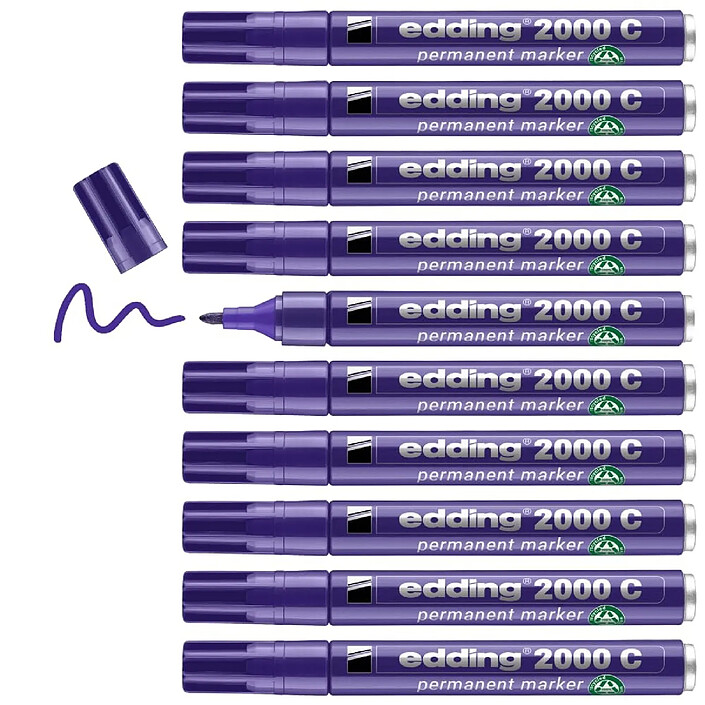 EDDING Marqueur Permanent 2000C Violet Pointe Ronde 1,5-3 mm x 10