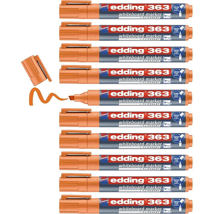 EDDING Marqueur pour Tableaux blancs 363 Orange 1-5 mm x 10