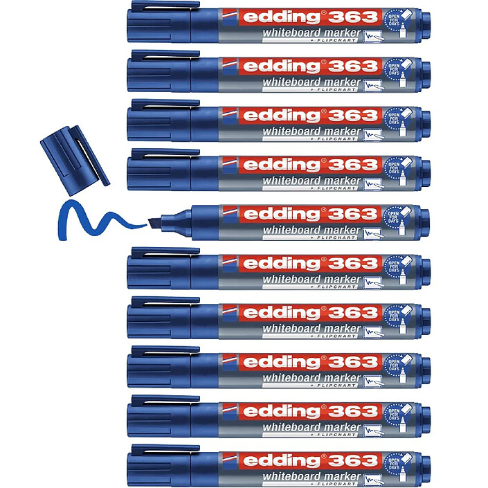 EDDING Marqueur pour Tableaux blancs 363 bleu 1-5 mm x 10