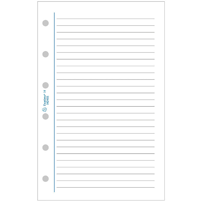 EXACOMPTA Recharge accessoire Exatime 14 travers blanc 32 feuillets 126x81 mm x 5