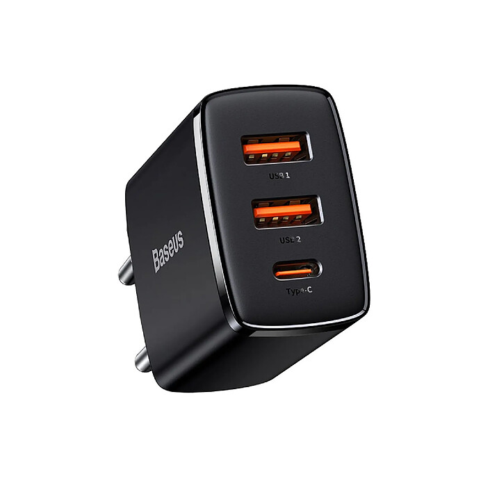 Baseus Chargeur Secteur Triple Sortie 2 USB-A/USB-C 30W Modèle CCCP30UE Noir