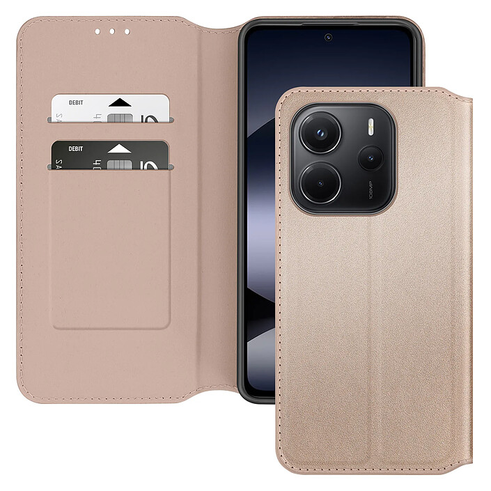 Avizar Étui pour Xiaomi Redmi Note 14 4G Clapet Porte-Cartes et Support Vidéo Jaune