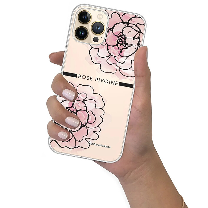 LaCoqueFrançaise Coque iPhone 13 Pro 360 intégrale transparente Motif Rose Pivoine Tendance . pas cher