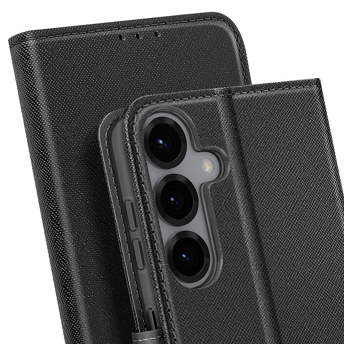 Acheter Avizar Étui pour Samsung Galaxy S25 Plus Portefeuille Cuir Saffiano Fancy Noir