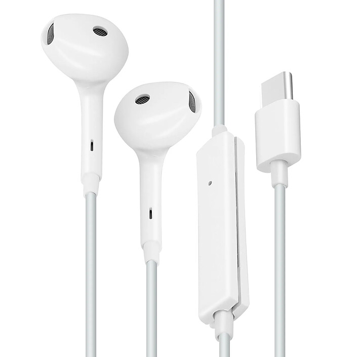 Oppo Écouteurs filaires USB-C Microphone Bouton Multifonction Blanc