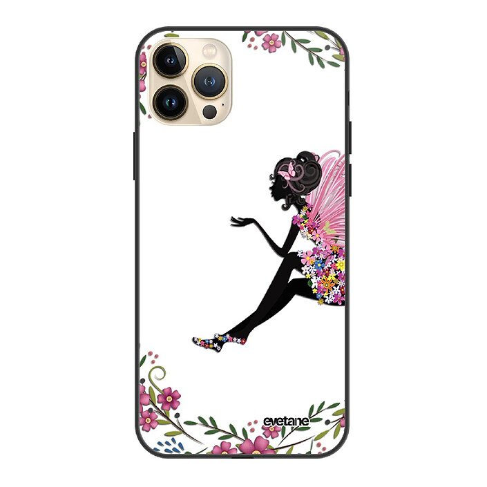 Evetane Coque iPhone 13 Pro Max Coque Soft Touch Glossy Fée Fleurale Design