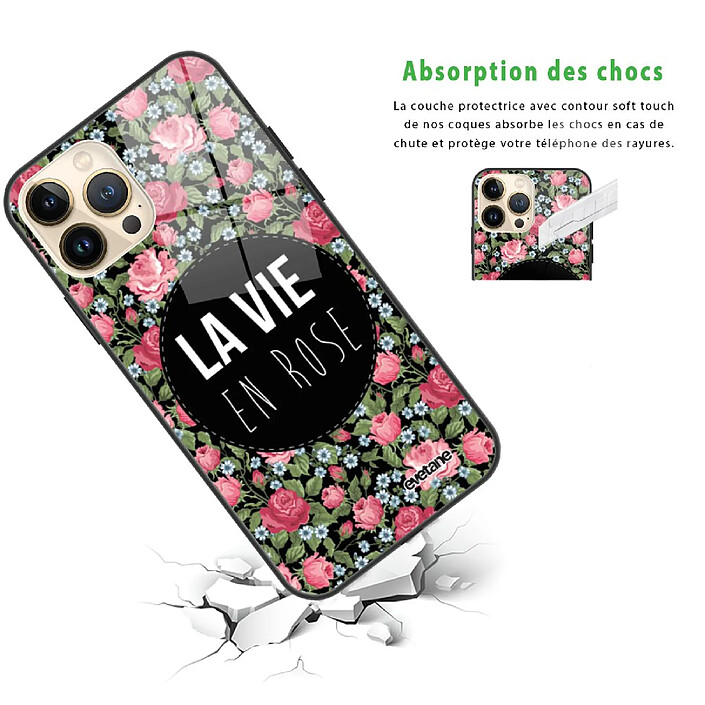 Avis Evetane Coque iPhone 13 Pro Coque Soft Touch Glossy La Vie en Rose Design