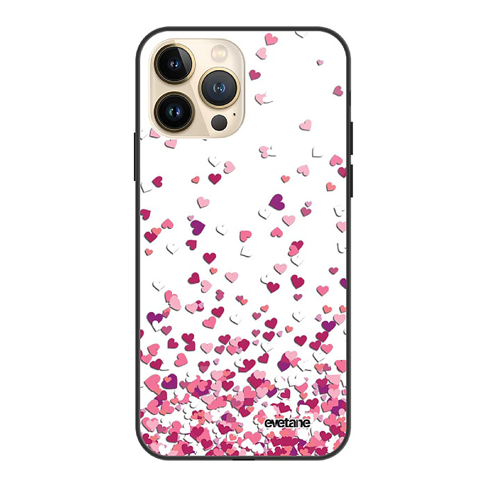 Evetane Coque iPhone 13 Pro Coque Soft Touch Glossy Confettis De Coeur Design