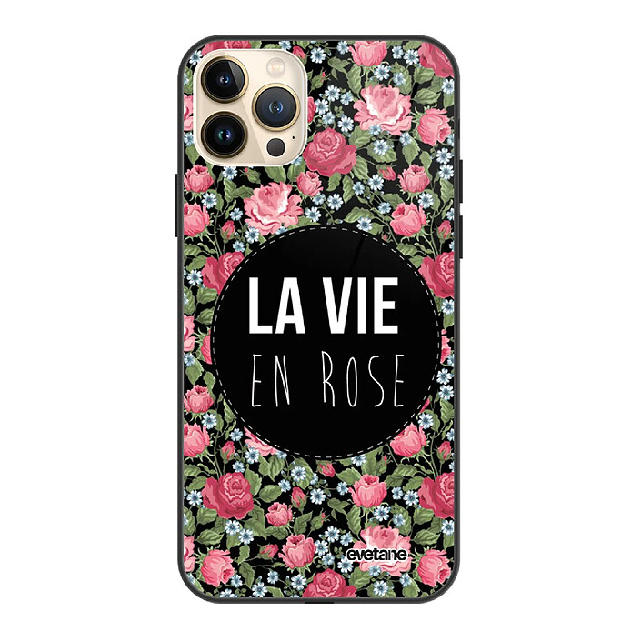 Evetane Coque iPhone 13 Pro Max Coque Soft Touch Glossy La Vie en Rose Design