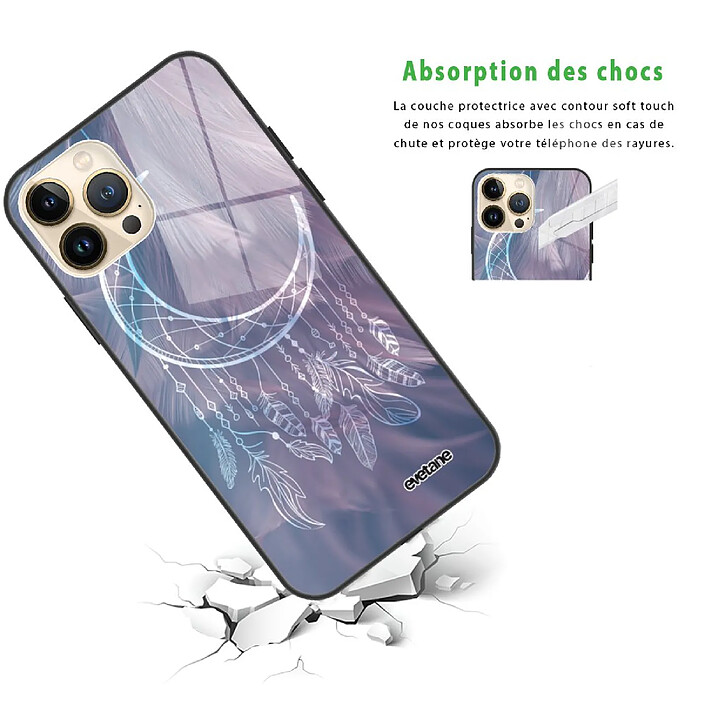 Avis Evetane Coque iPhone 13 Pro Coque Soft Touch Glossy Lune Attrape Rêve Design