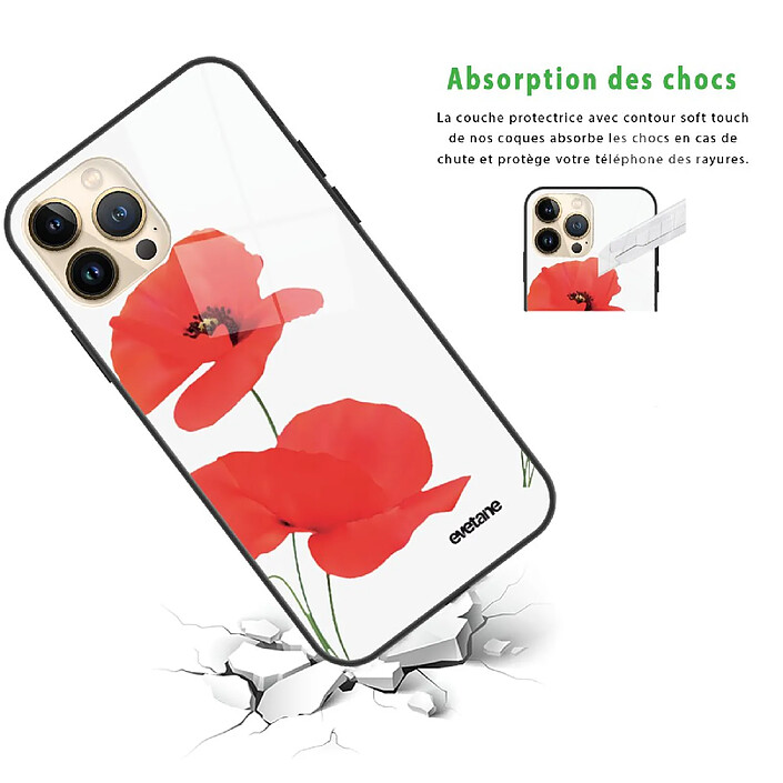 Avis Evetane Coque iPhone 13 Pro Max Coque Soft Touch Glossy Coquelicot Design