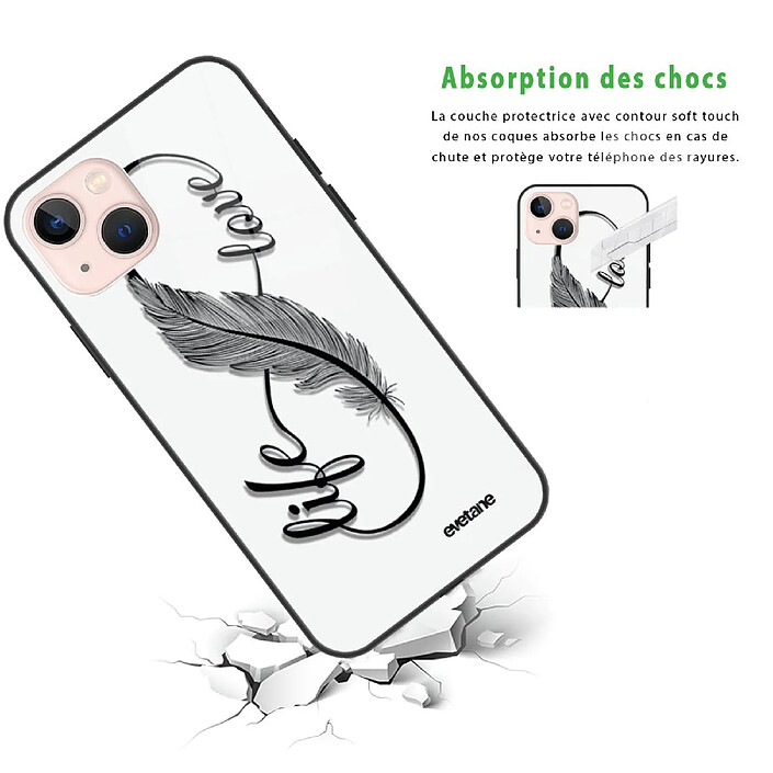 Avis Evetane Coque iPhone 13 Mini Coque Soft Touch Glossy Love Life Design