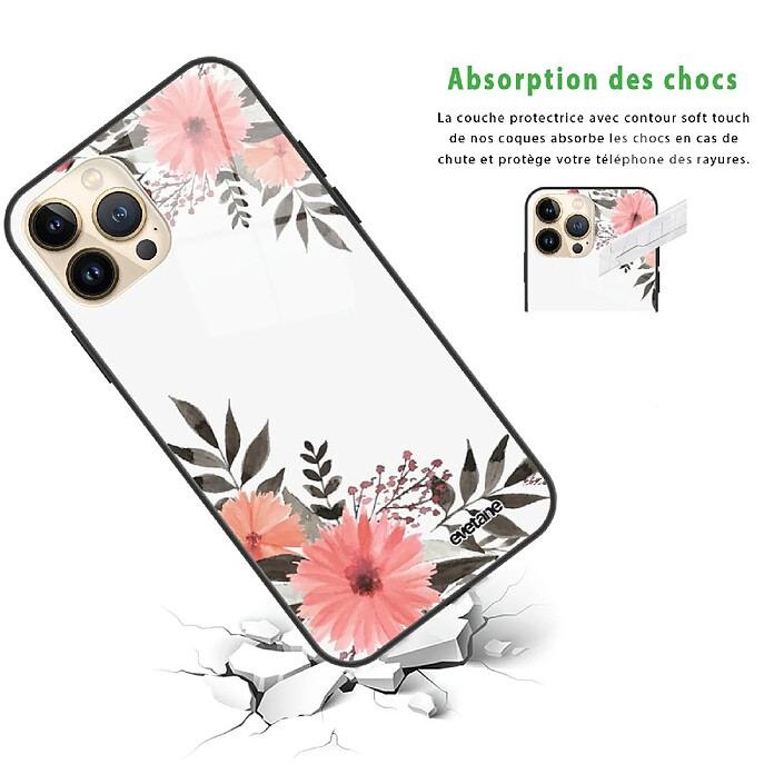 Avis Evetane Coque iPhone 13 Pro Coque Soft Touch Glossy Fleurs roses Design