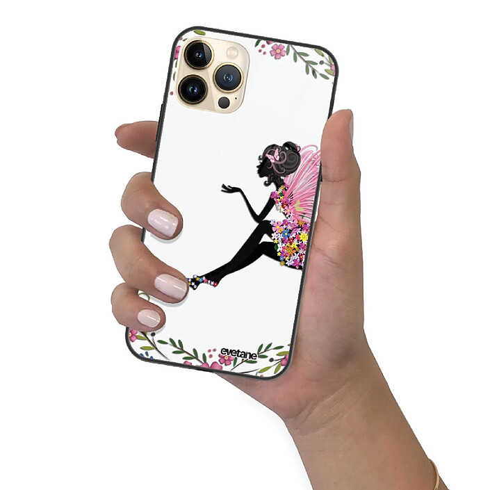 Evetane Coque iPhone 13 Pro Max Coque Soft Touch Glossy Fée Fleurale Design pas cher