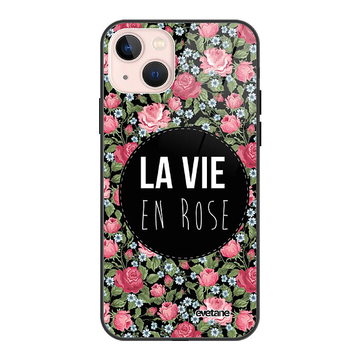 Evetane Coque iPhone 13 Mini Coque Soft Touch Glossy La Vie en Rose Design