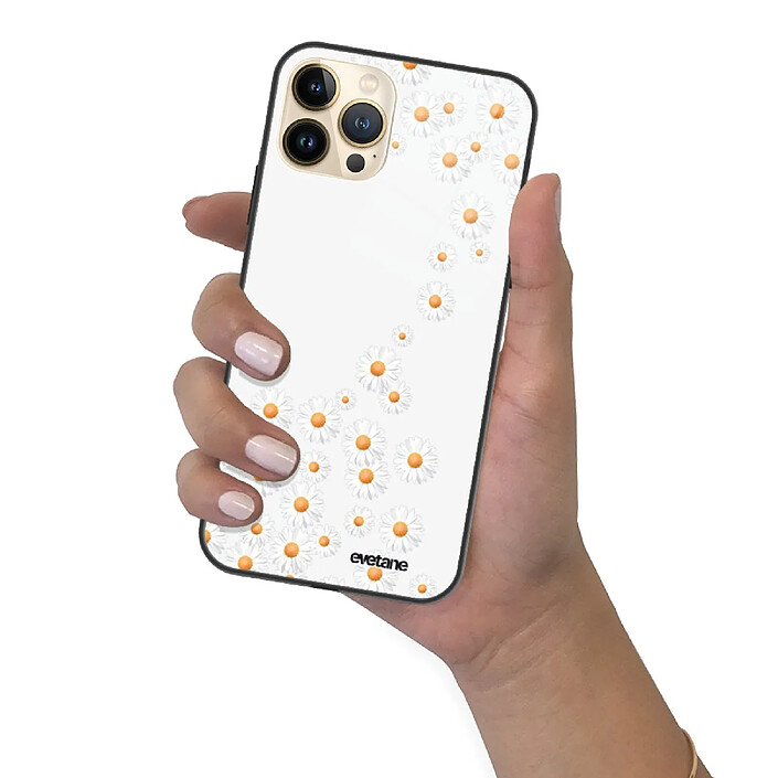 Evetane Coque iPhone 13 Pro Coque Soft Touch Glossy Marguerite Design pas cher