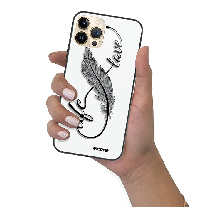 Evetane Coque iPhone 13 Pro Max Coque Soft Touch Glossy Love Life Design pas cher