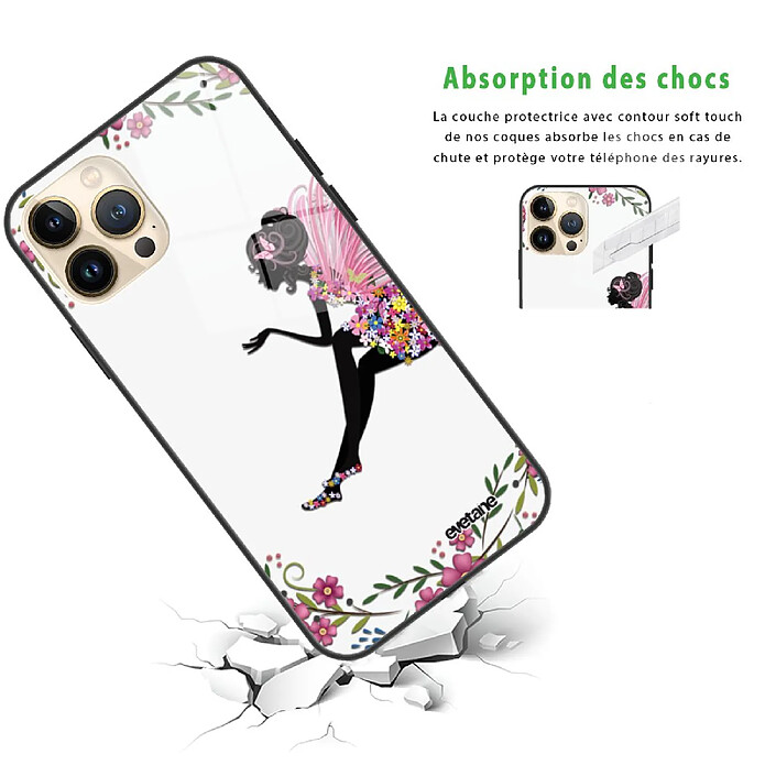 Avis Evetane Coque iPhone 13 Pro Max Coque Soft Touch Glossy Fée Fleurale Design