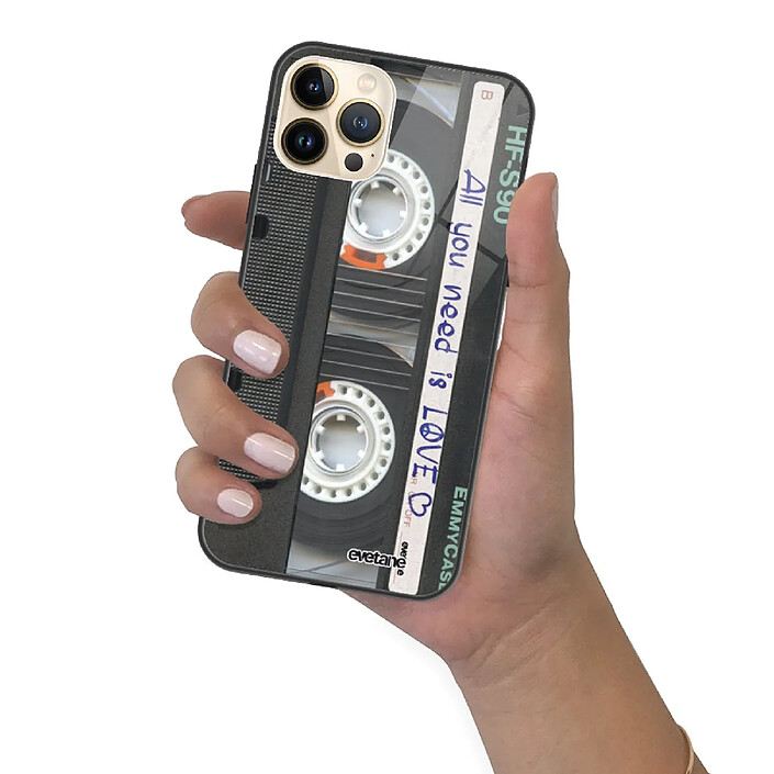 Evetane Coque iPhone 13 Pro Coque Soft Touch Glossy Cassette Design pas cher