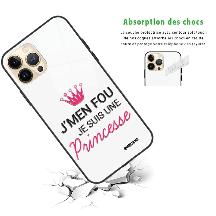 Avis Evetane Coque iPhone 13 Pro Coque Soft Touch Glossy Je suis une princesse Design