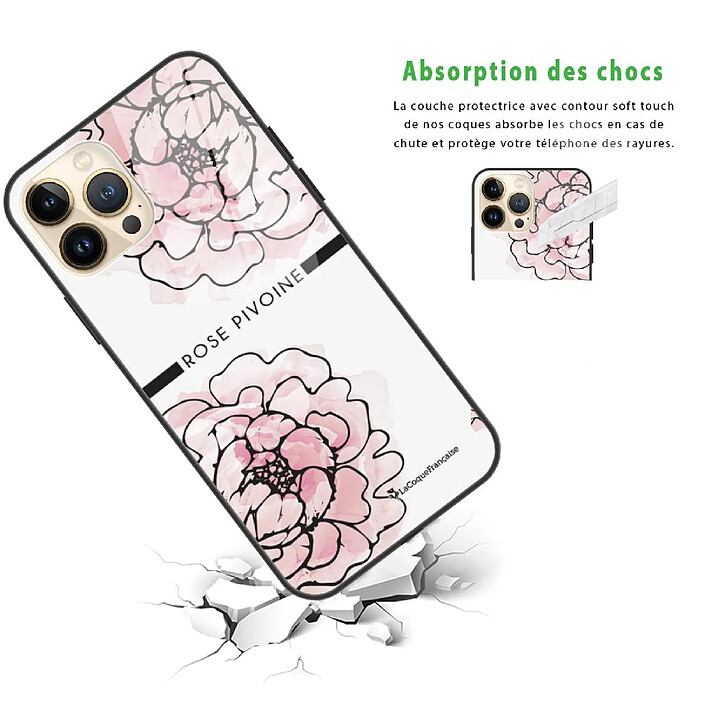 Avis LaCoqueFrançaise Coque iPhone 13 Pro Coque Soft Touch Glossy Rose Pivoine Design