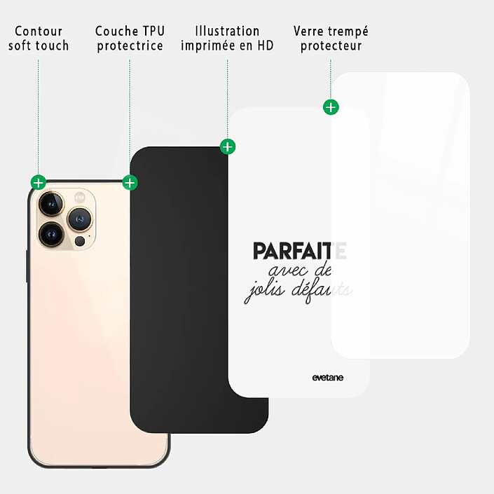 Acheter Evetane Coque iPhone 13 Pro Coque Soft Touch Glossy Parfaite Avec De Jolis Défauts Design