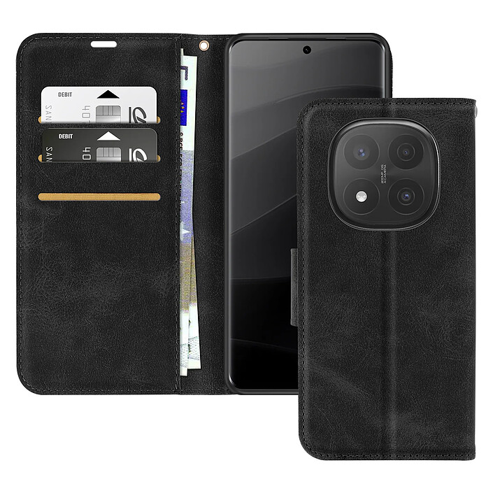 Avizar Housse pour Redmi Note 14 Pro et 14 Pro Plus Portefeuille Dragonne Noir