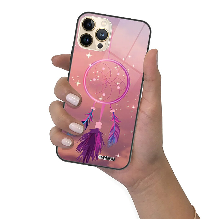 Evetane Coque iPhone 13 Pro Max Coque Soft Touch Glossy Attrape rêve rose Design pas cher