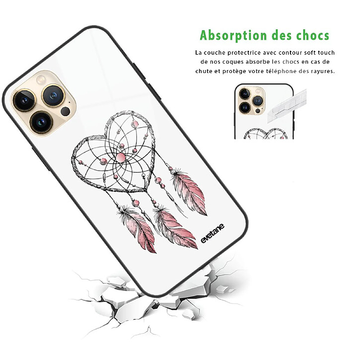 Avis Evetane Coque iPhone 13 Pro Max Coque Soft Touch Glossy Attrape coeur Design