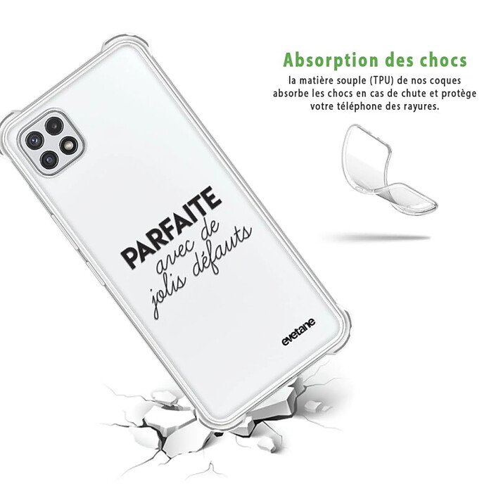Avis Evetane Coque Samsung Galaxy A22 5G Silicone antichocs Solides coins renforcés  transparente Motif Parfaite Avec De Jolis Défauts