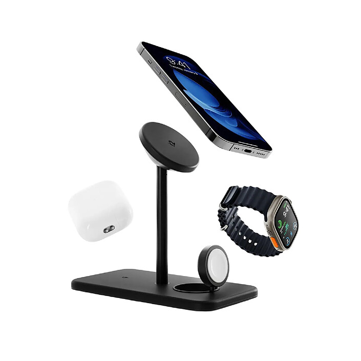 Avis Twelve south Support de Charge Sans Fil Qi2 3-en-1 Modèle HiRise 3 Deluxe Compatible MagSafe Noir