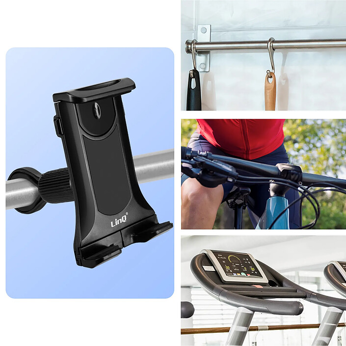 Acheter LinQ Support 360° pour Smartphone et Tablette : Vélo, Trottinette, Appui-tête Noir