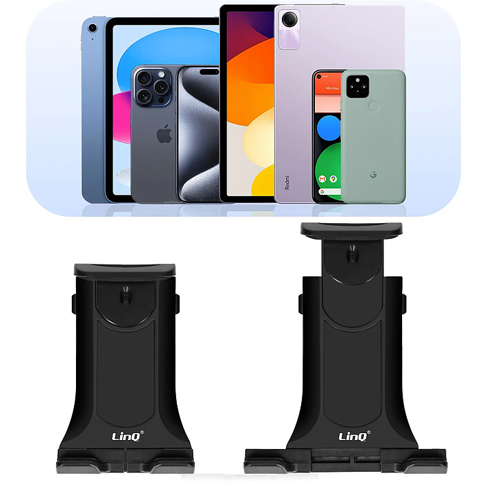 Avis LinQ Support 360° pour Smartphone et Tablette : Vélo, Trottinette, Appui-tête Noir