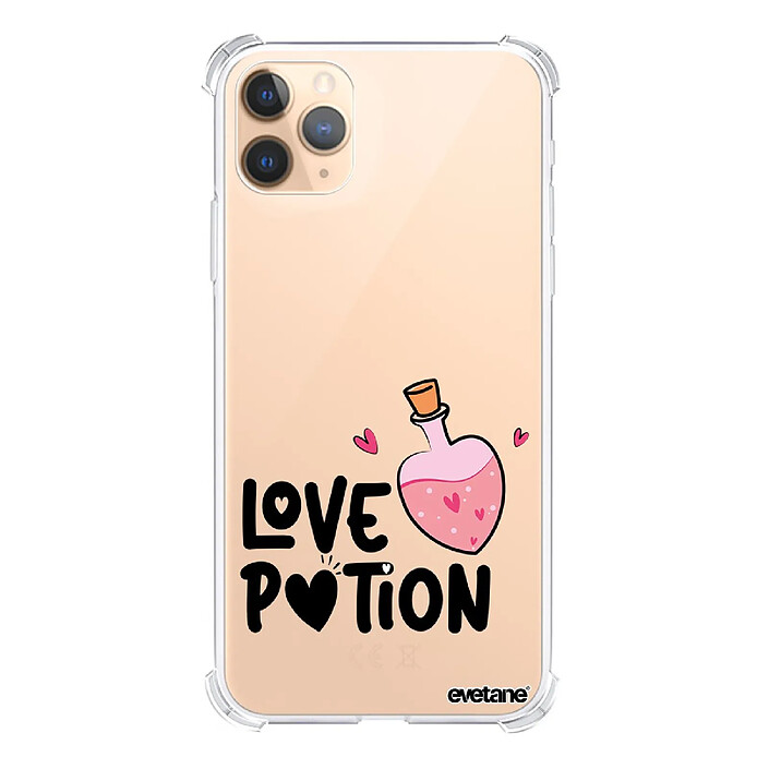Evetane Coque iPhone 11 Pro Silicone antichocs Solides coins renforcés  transparente Motif Love Potion