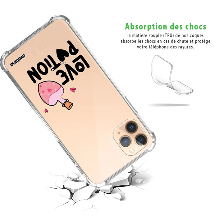 Avis Evetane Coque iPhone 11 Pro Silicone antichocs Solides coins renforcés  transparente Motif Love Potion