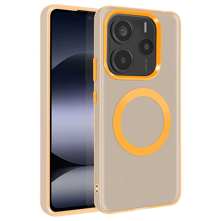 Avizar Coque pour Xiaomi Redmi Note 14 5G MagSafe Antichoc Qualité Militaire Orange