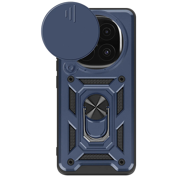Mayaxess Coque pour Xiaomi Redmi Note 14 Pro et 14 Pro Plus Bague Support Bleu nuit