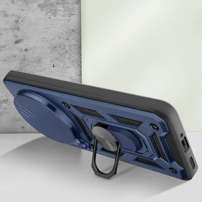 Mayaxess Coque pour Xiaomi Redmi Note 14 Pro et 14 Pro Plus Bague Support Bleu nuit pas cher