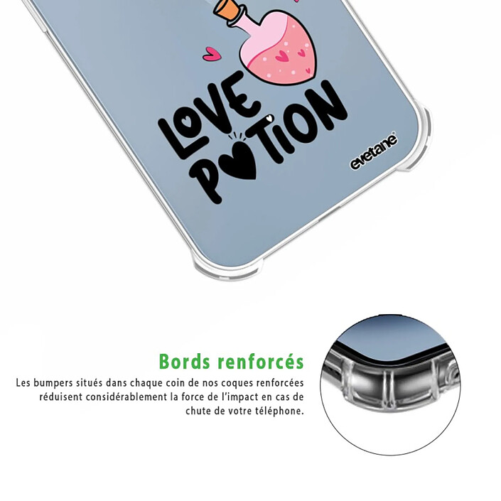 Acheter Evetane Coque iPhone 14 Silicone antichocs Solides coins renforcés  transparente Motif Love Potion