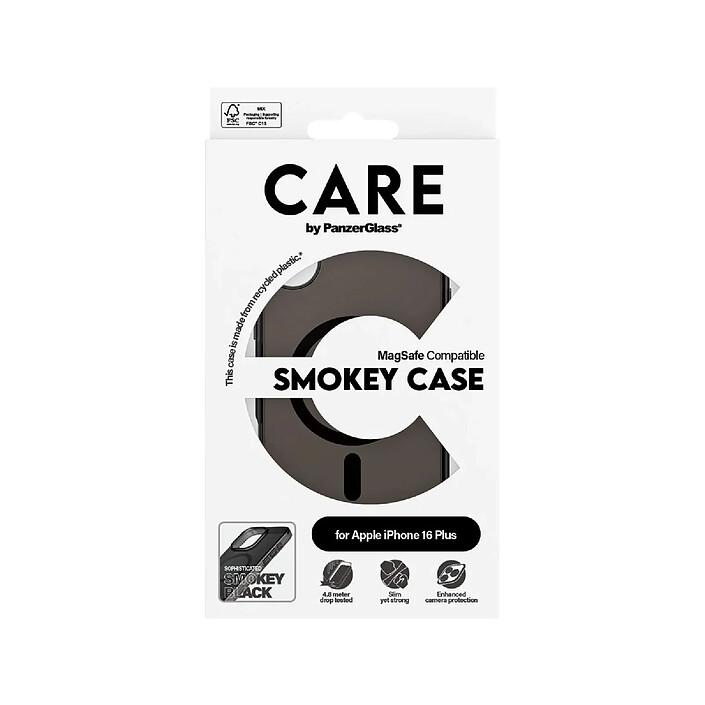 Acheter Panzer Glass Coque pour Apple iPhone 16 Plus Compatible MagSafe Édition Flagship Smokey Noir transparent