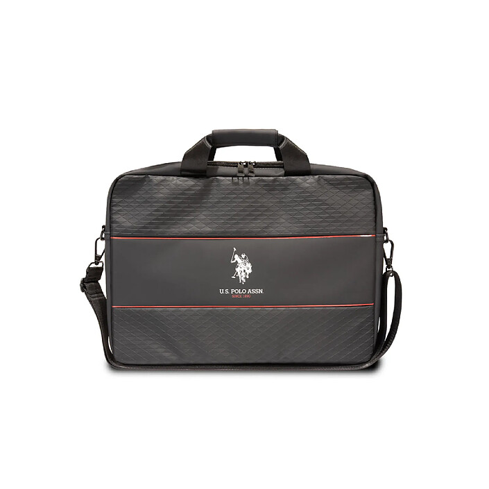 U.S Polo Sacoche pour Ordinateur Portable 15'' Modèle Middle Stripe Noir