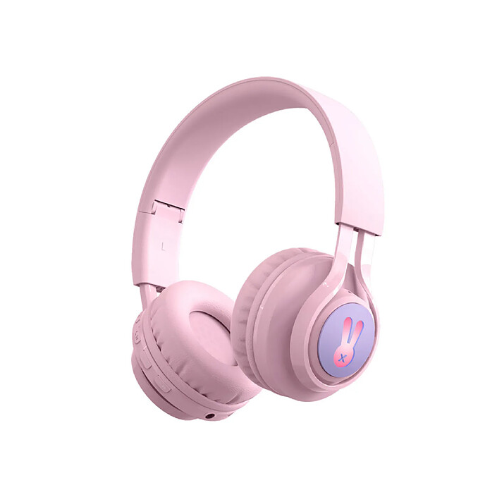 Avizar Casque Audio Bluetooth 5.0 avec Rétroéclairage LED Modèle RabbiX Rose
