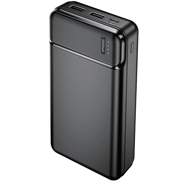 Maxlife Batterie de Secours 20000mAh 2 Sorties USB 2.4A Compact et Léger Noir