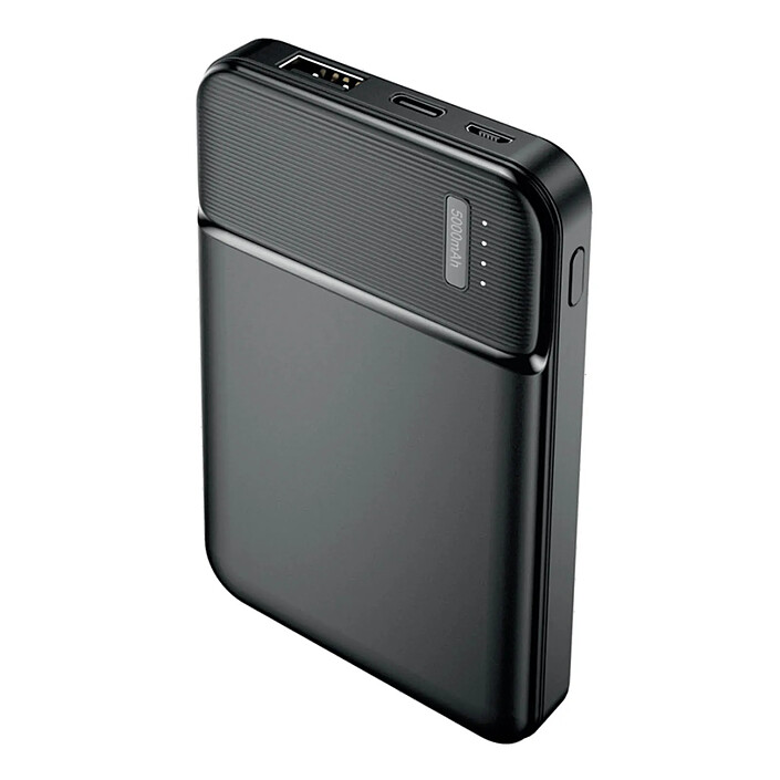 Maxlife Batterie de Secours 5000mAh Sortie USB 2.4A Compact et Léger Noir