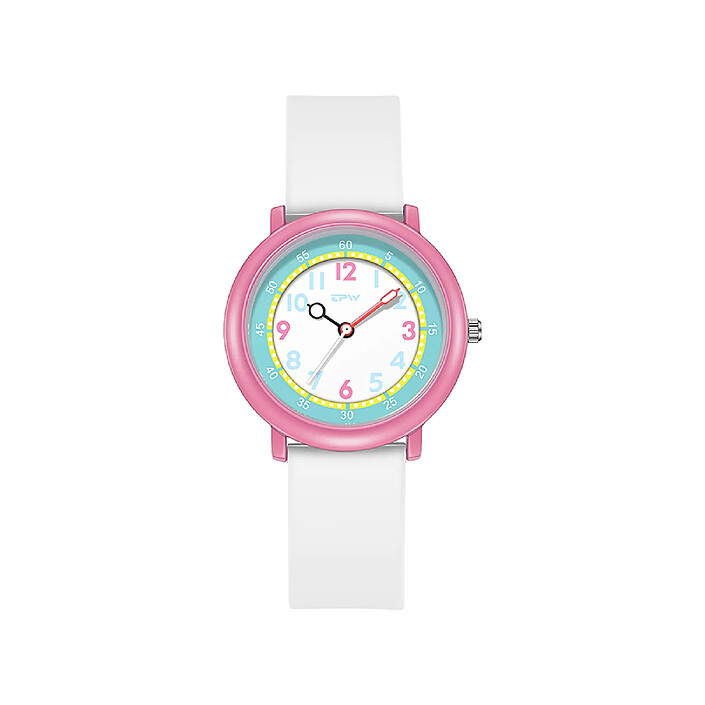 Avizar Montre Enfant Étanche à Quartz Modèle Flex Blanc / Rose