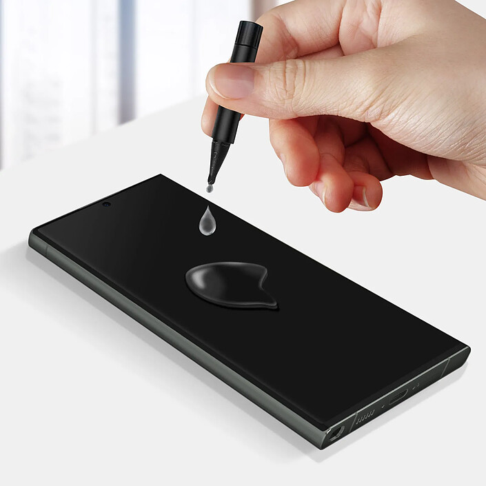 Blueo Verre trempé pour Samsung Galaxy S23 Ultra Incurvé Fixation lampe UV Transparent pas cher