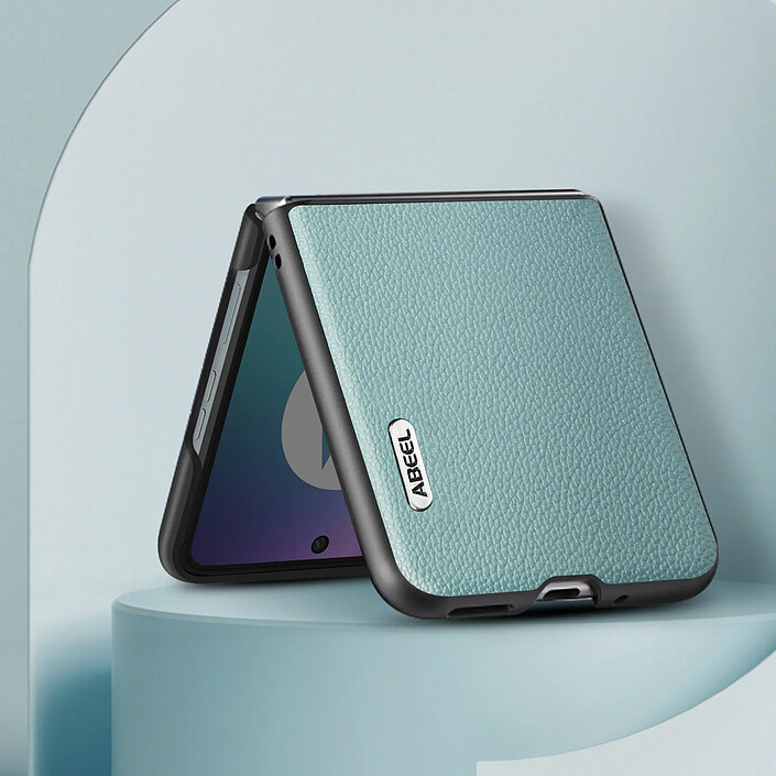 Avis Abeel Coque Cuir pour Motorola Razr 40 Ultra Effet Grainé Design Fin Abeel Bleu