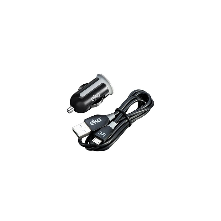 Avizar Pack Chargeur Allume Cigare 1A avec Câble Micro-USB 1m Noir