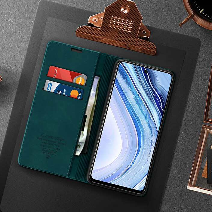 Acheter CaseMe Étui pour Xiaomi Redmi Note 9S / 9 Pro / 9 Pro Max Vintage Porte-carte Support Bleu canard